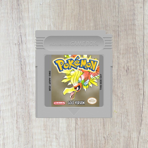 Glossy holographic sticker for European Pokemon Gold GameBoy Color cartridge