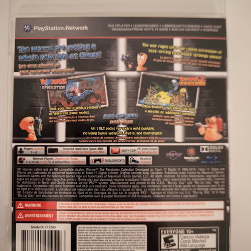 Worms Revolution Collection PS3 game used, includes Armageddon and Revolution