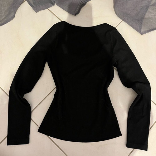 Long-sleeve blouse like new, black, size XS