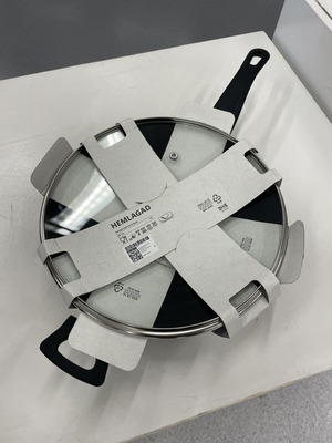 IKEA Hemlagad Wok Pan 28 cm with Glass Lid New