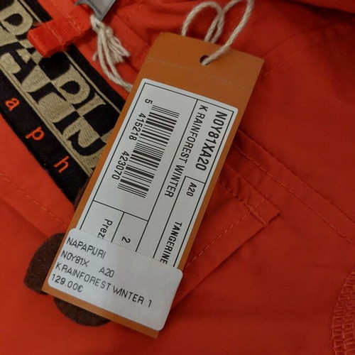 Napapijri Rainforest unisex lightweight jacket size 24 months new, orange