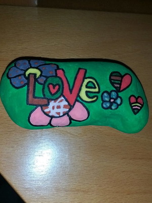 Decorative stone painted with tempera made to order
