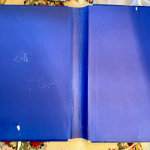 Hard file folders used, pack of 2, blue cardboard with ribbon