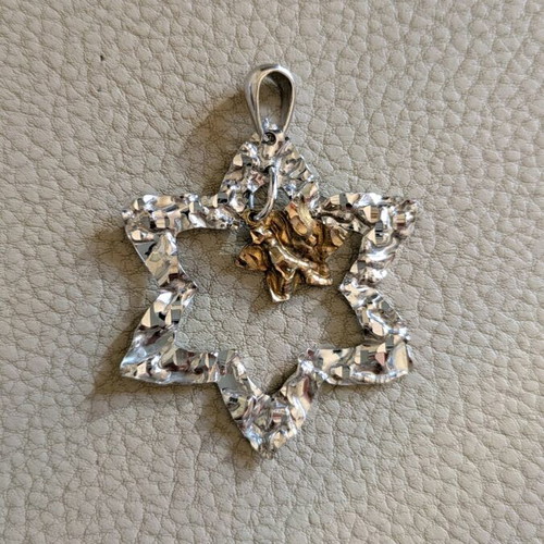Silver pendant like new with gold and silver star