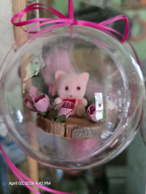 Μπαλίτσα με ζωάκι καινούργια, χειροποίητη κατασκευή