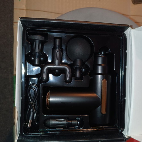 Portable deep tissue massage gun, grey