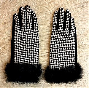 Amelie accessories γάντια με γουνάκι