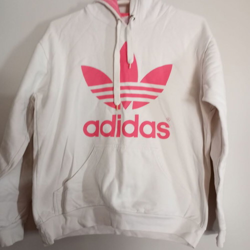 Women's hoodie, white and pink, size M or L