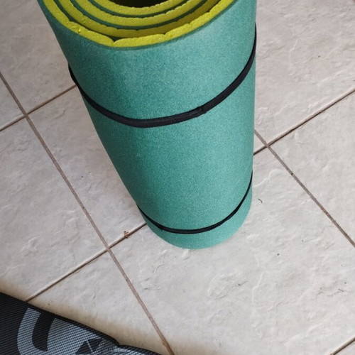 Exercise mat used, made of foam