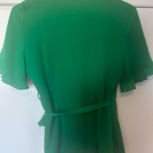 Zara short-sleeve blouse used, green, wrap style