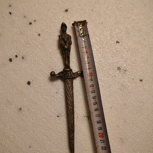 Antique bronze letter opener restored