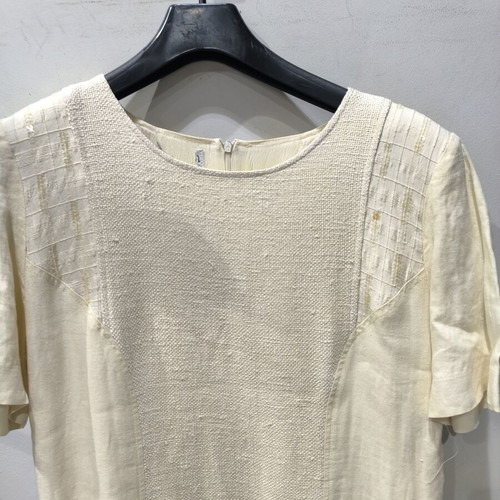 Linen dress size L used, soft yellow color
