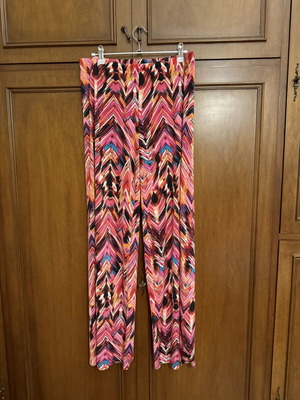Celestino colorful palazzo pants used, geometric print, size XL