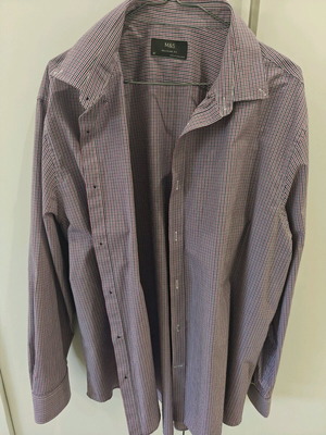 Marks & Spencer Regular Fit checked men's shirt used, size XL