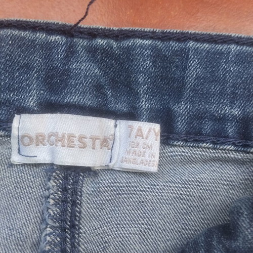 Jeans bell-bottom pants used, blue, Orchestra, 122 cm, 7 years old