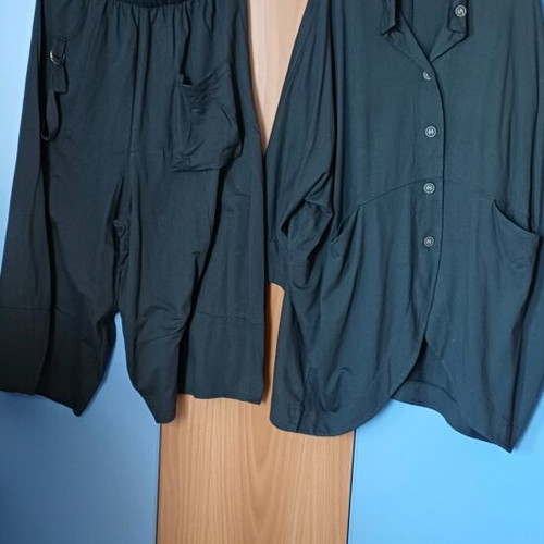 Blouse and pants set like new, grey, 100% cotton