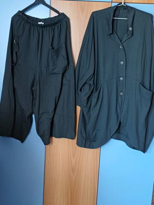 Blouse and pants set like new, grey, 100% cotton