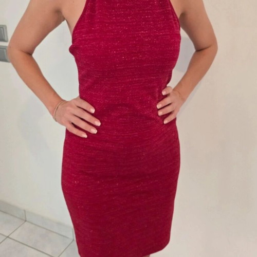 Greek dress size M/L, red with subtle shimmer