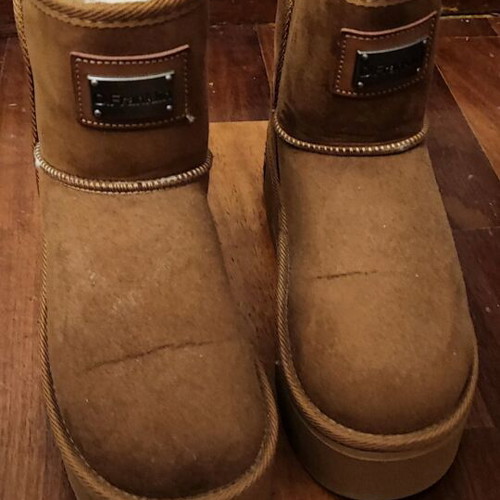 D.Franklin brown boots with fur, size 38, like new