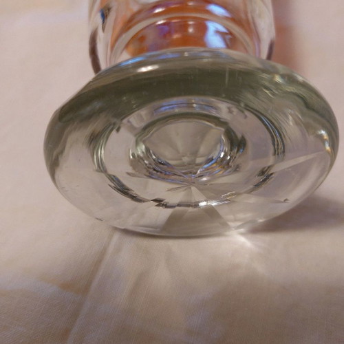 Bohemia glass used vintage amber crystal with tayé hand designs