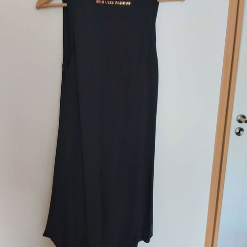 Women's black long dress like new with tie RENI LEZA