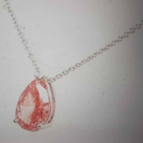 14 kt gold pendant with 1.12 ct fancy vivid pink lab created diamond