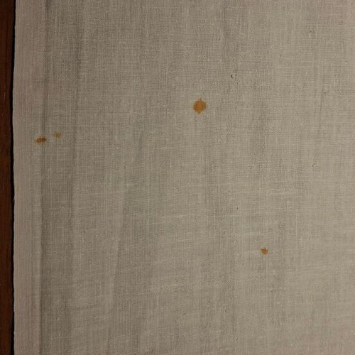 Vintage linen table runner with Richelieu cutwork embroidery (183x39 cm)