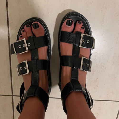 Bershka sandals used, size 38, black