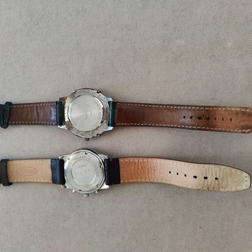 Men's Watches Adidas and Avia Trekker used, leather straps, battery needed