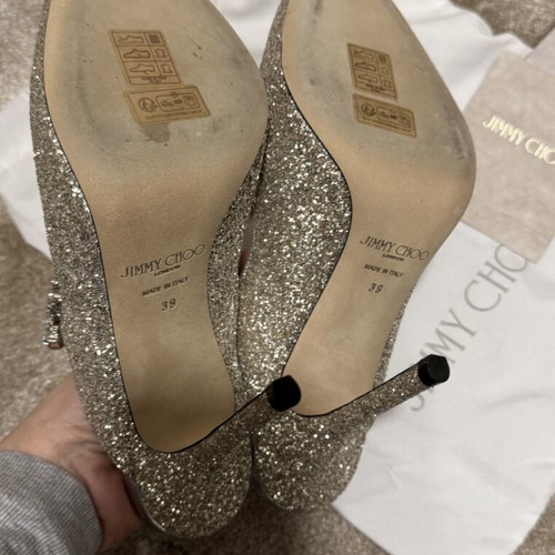 Jimmy Choo silver high heels like new, size 39