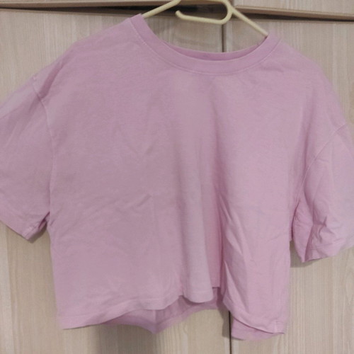Blouse used pink, short with wide sleeves, size XL