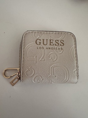 Guess small embossed zip-around wallet off-white, like new