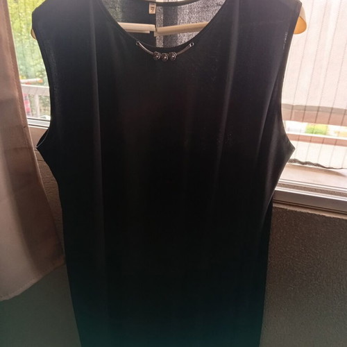 Black knee-length elastic dress size 58