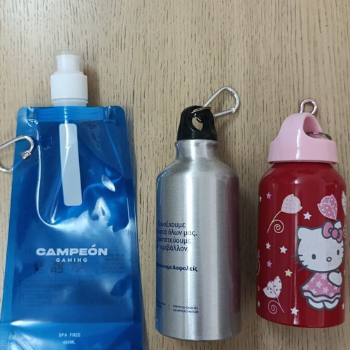 Set of 3 New Water Bottles Hello Kitty, Aluminum, Foldable