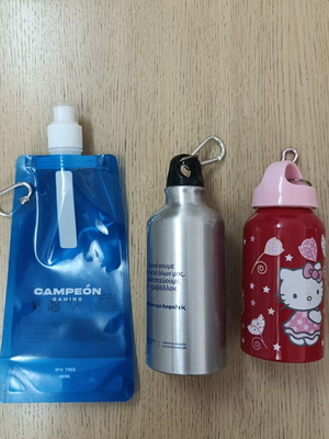 Set of 3 New Water Bottles Hello Kitty, Aluminum, Foldable