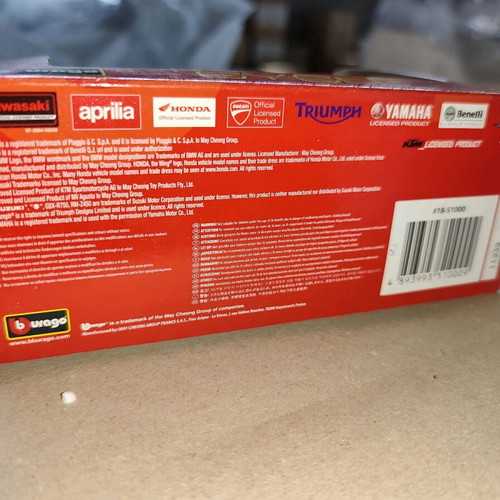 Bburago Motorcycle Miniature KTM1190 RC8R 1:18 New