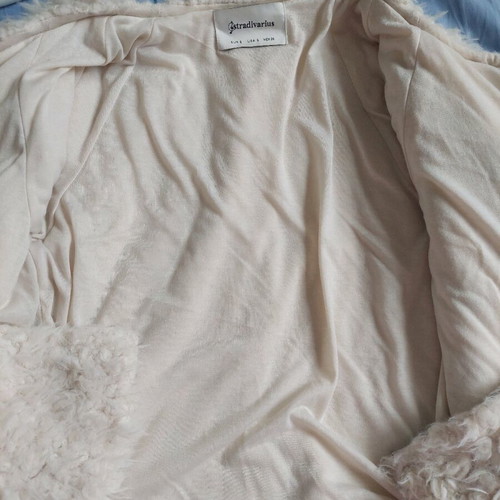 Fur jacket women like new, beige, size S