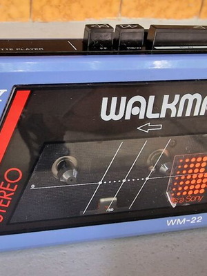 Sony Walkman WM-22 vintage portable cassette player used, blue