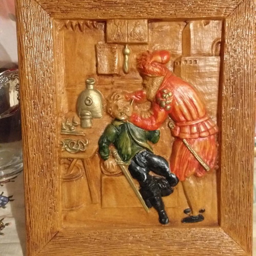 Relief vintage ceramic frame 24×28 used with beautiful colors