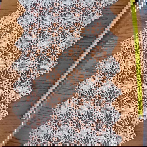 Голяма салфетка на 1 кука използвана, цвят екрю, 74x36 см