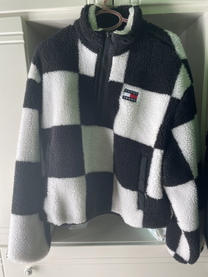 Tommy Hilfiger zip-up hoodie, black and white, size M