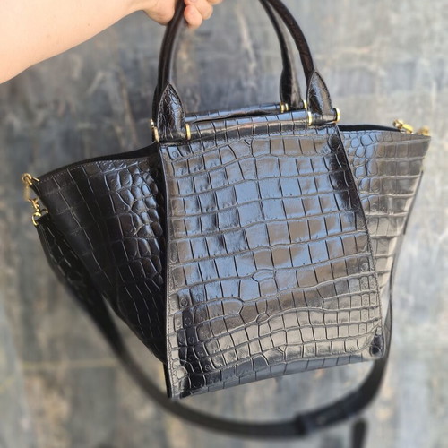 Max Mara Anita Embossed Leather Shoulder Bag like new, black