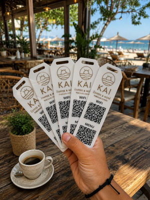 Custom 3D Printed QR Stand and WiFi Sign made to order