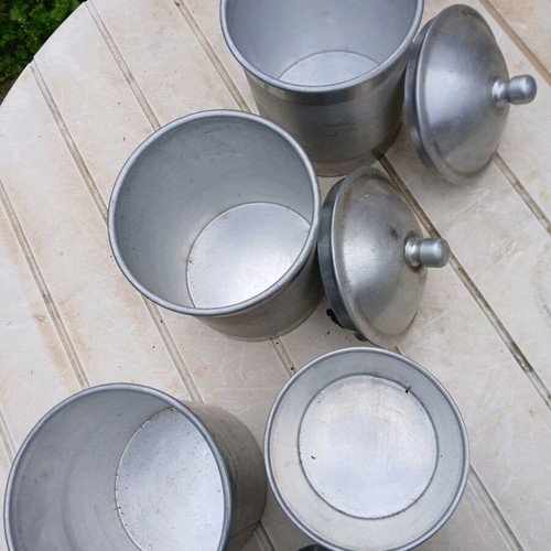 Aluminum storage containers like new, set of 5 pieces