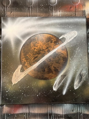 Saturn Handmade Space Canvas Painting New