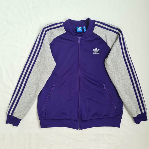 Adidas Originals women's sports jacket tracksuit, size 44 / XL / XXL, grey and purple