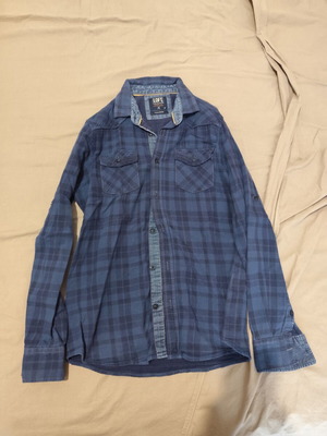Loft tailored men's blue checkered shirt size M