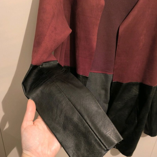 Bordeaux jacket with black leather detail like new