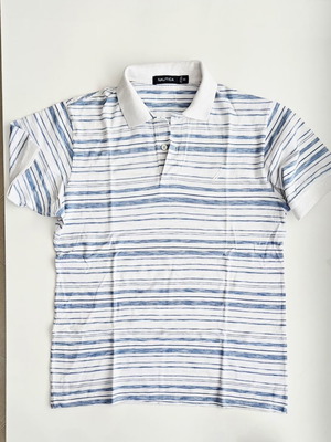 Nautica μπλούζα polo μεταχειρισμένη, μέγεθος XS, ριγέ μπλε και άσπρο