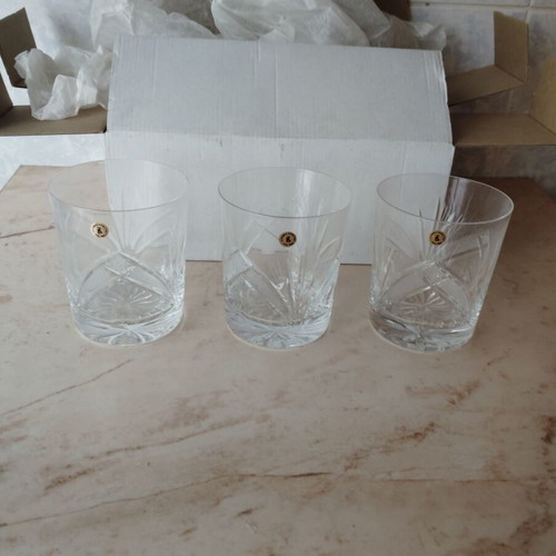Crystal whiskey glasses new, set of 6